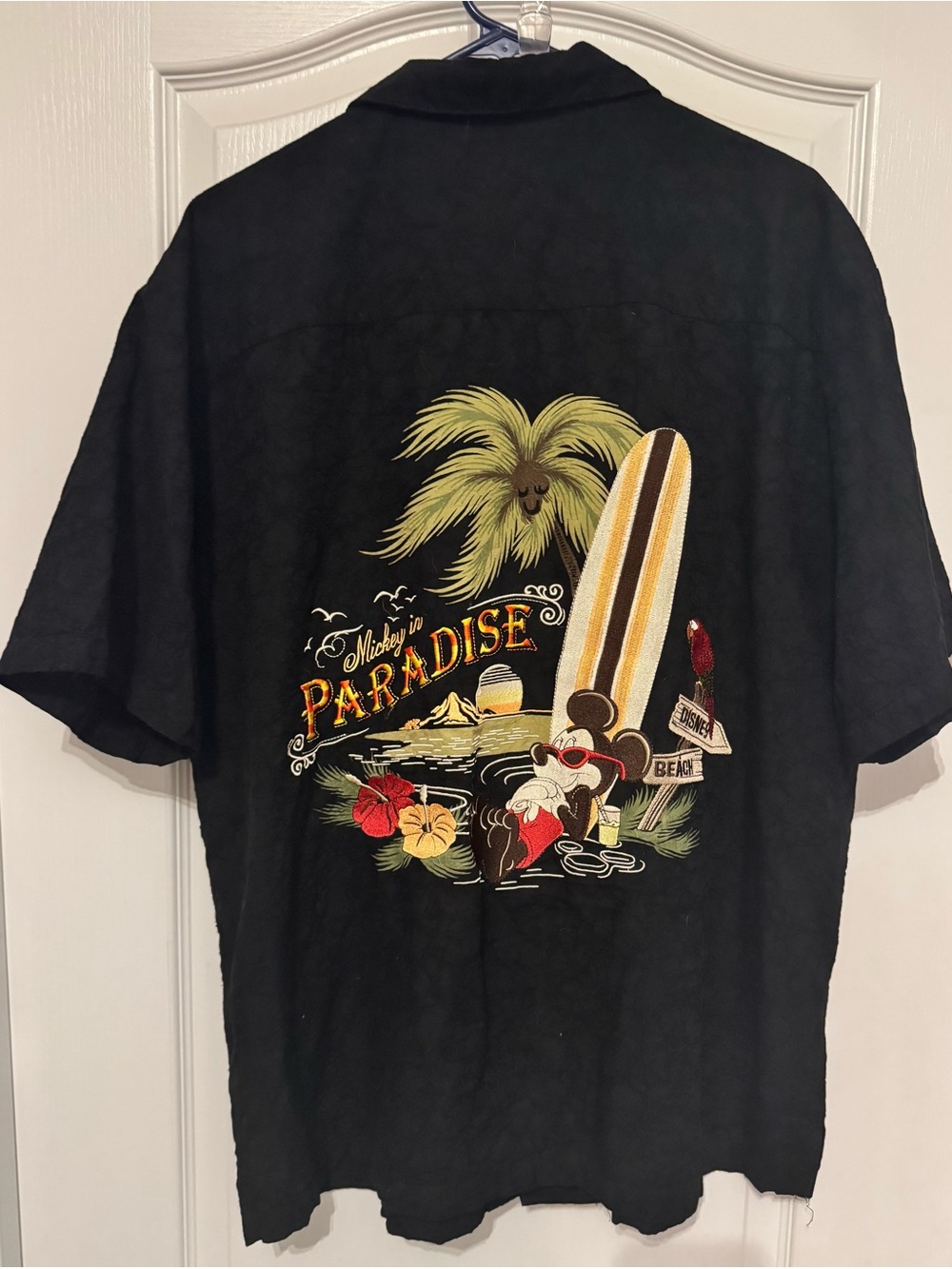 Disney Black Tropical 'Paradise' Graphic Button-Down Shirt